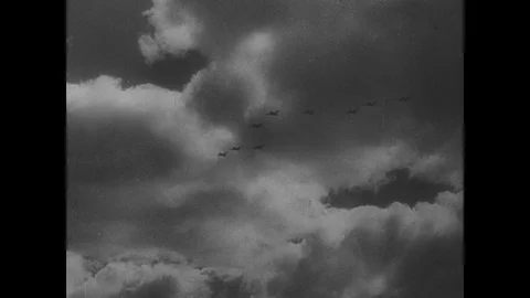 German planes fly through clouds Stock Footage 103389707