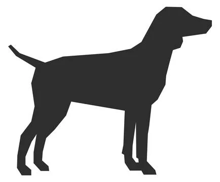 German pointer black silhouette. Dog breed icon Stock Illustration