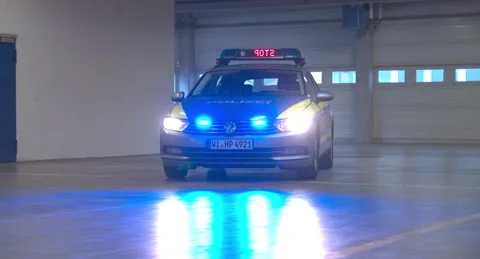 German Police Car Stock Footage