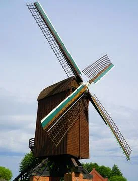The German post mill in Papenburg Stock Photos