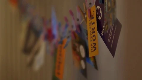 German postcards on a clothesline 動画素材 71922962