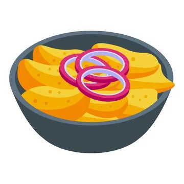 German potato chips icon isometric vector. Cuisine food Stock Illustration