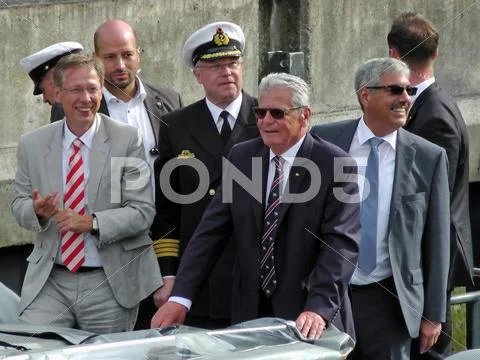 German President Joachim Gauck on Sail 2015 Bremerhaven Stock Photos