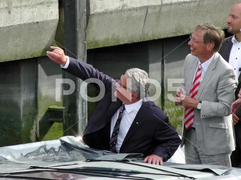 German President Joachim Gauck on Sail 2015 Bremerhaven Stock Photos