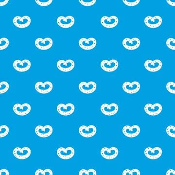 German pretzel pattern seamless blue Stock Illustration