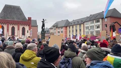German protest against the AFD party Stock Footage 302444839