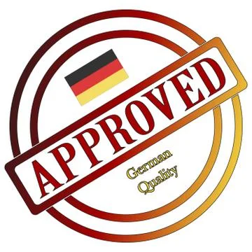German Quality Approved Stamp Stock Illustration