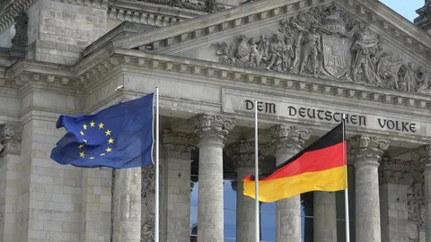 German Reichstag close up Vídeo Stock 106163500
