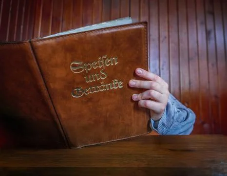 German Restaurant Menu Stock Photos