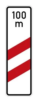 German road sign 159-11 - Two-stripe distance marker to level crossing Stock Illustration