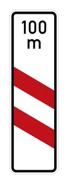 German road sign 159-21 - Two-stripe distance marker to level crossing Stock Illustration