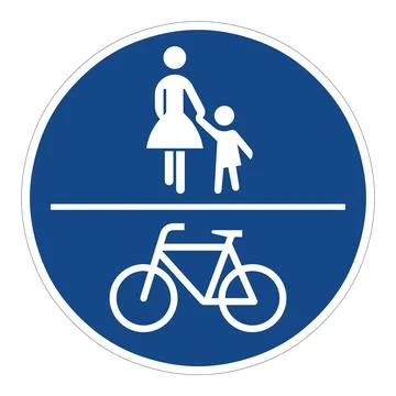 German road sign 240 - Shared pedestrian and cycle path Illustration