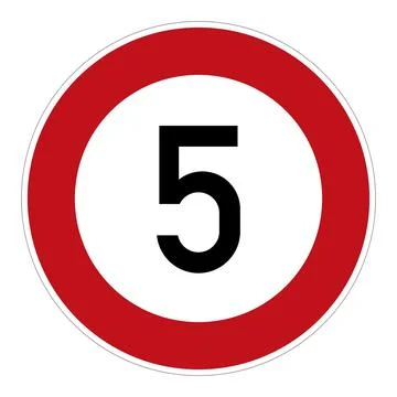 German road sign 274-5 - Speed limit 5 km/h Stock Illustration