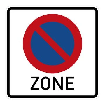German road sign 290.1 - Start of restricted parking zone Illustrazione stock