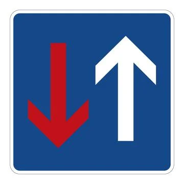 German road sign 308 - Priority over oncoming traffic Ilustração Stock