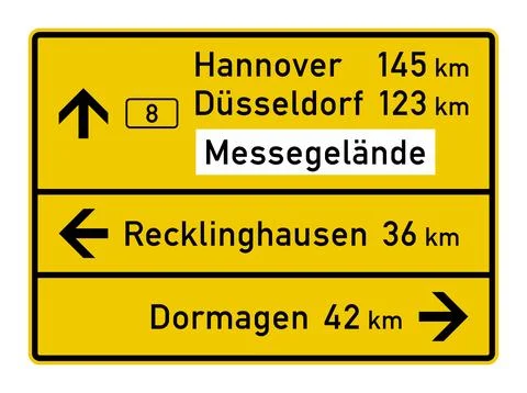 German road sign 434 - Table direction sign Stock Illustration