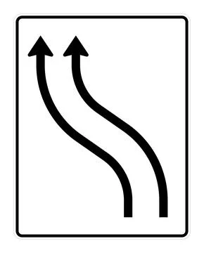 German road sign 511-11 - Lane shift board Stock Illustration