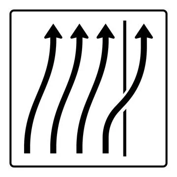 German road sign 511-28 - Lane shift board - Verschwenkungstafel Stock Illustration