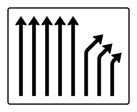 German road sign 533-29 - Lane separation board - Trennungstafel Stock Illustration