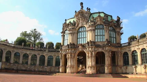 German Rococo Royal Palace timelapse, tourists attraction place Stock Footage 43807495