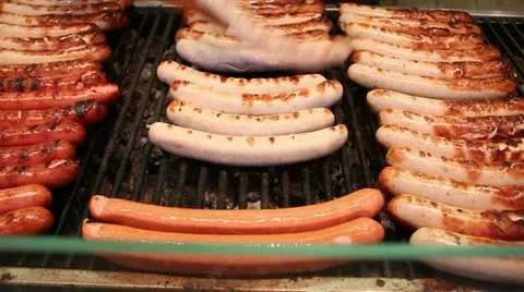 German sausage grill Video stock 18642837
