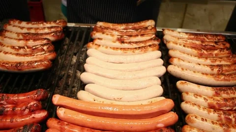 German sausage grill Video stock 20492139