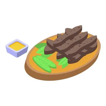 German schnitzel icon isometric vector. Cuisine food Stock Illustration