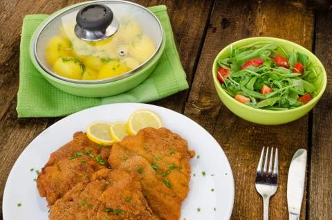 German schnitzel Stock Photos
