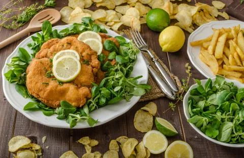 German schnitzel Stock Photos