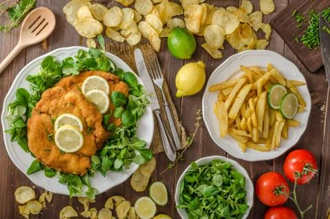 German schnitzel Stock Photos
