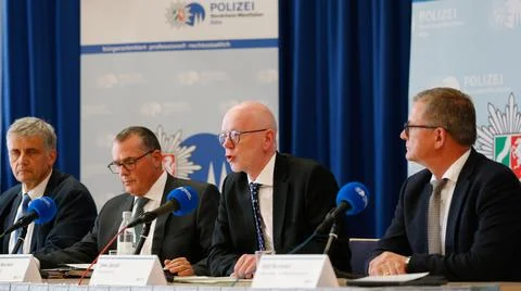 German searches objects in Dueren and Cologne and takes six persons into custody Stock Photos