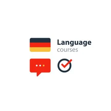 German as a second language. Fluent speaking, foreign language courses Stock Illustration
