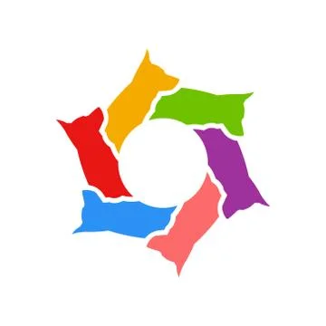 German Shepherd Circle of Dogs. Vector Illustration Illustrazione stock