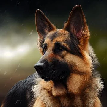 German shepherd in close view Stock Illustration
