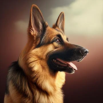 German shepherd in close view Stock Illustration