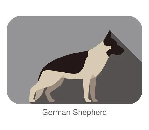 German Shepherd dog breed flat icon design, vector illustration Illustrazione stock