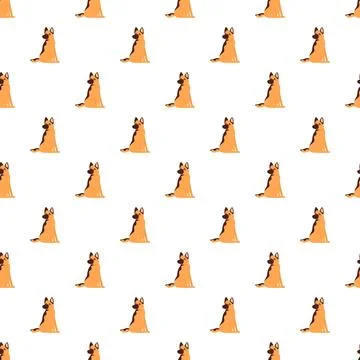 German shepherd dog breed repeating pattern background 스톡 일러스트