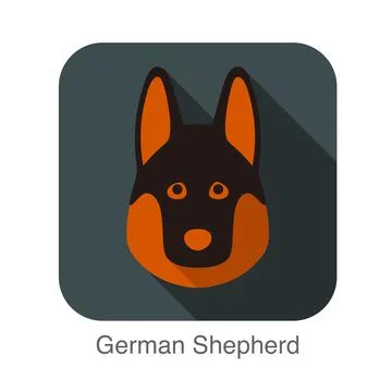 German Shepherd dog face flat icon Stock Illustration