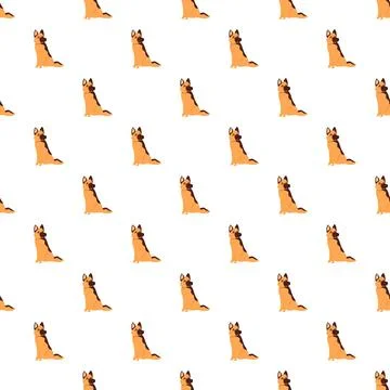 German shepherd dog seamless pattern repeating background Stock Illustration