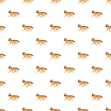 German shepherd dog seamless pattern on white background Stockillustratie