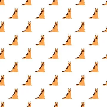 German shepherd dog seamless pattern background 스톡 일러스트