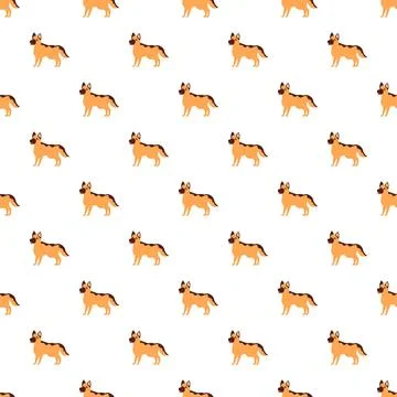 German shepherd dog seamless pattern repeating background Illustrazione stock