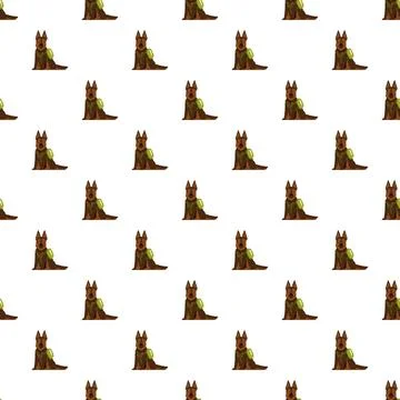 German shepherd dog with tactical backpack seamless pattern Stock Illustration