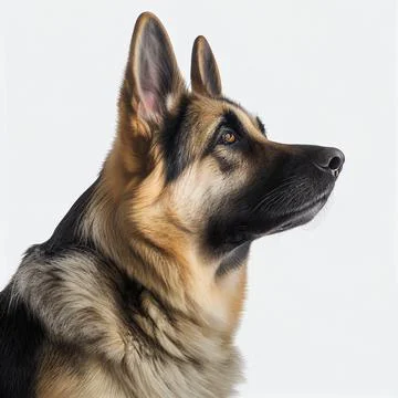 German shepherd looking at his owner Stock Illustration