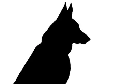 German shepherd silhouette Stock Illustration