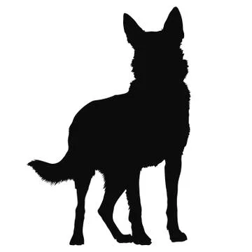 German Shepherd Silhouette Stock Illustration
