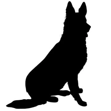 German Shepherd Silhouette Stock Illustration