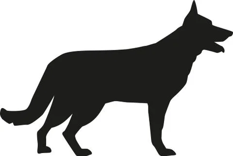 German Shepherd silhouette Stock Illustration