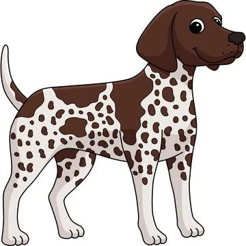 German Shorthaired Pointer Dog Cartoon Clipart Stock Illustration