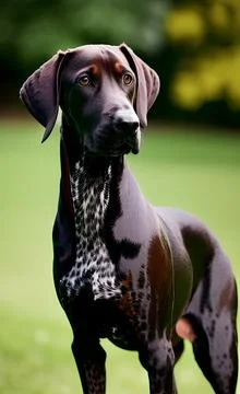 German, Shorthaired, Pointer, dog, pointing, hunting, animal, strong, hound Stock Illustration